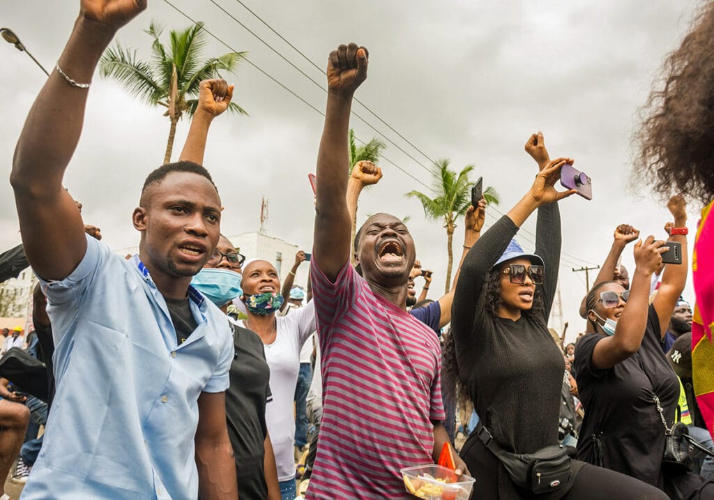 A community gathering in Nigeria.